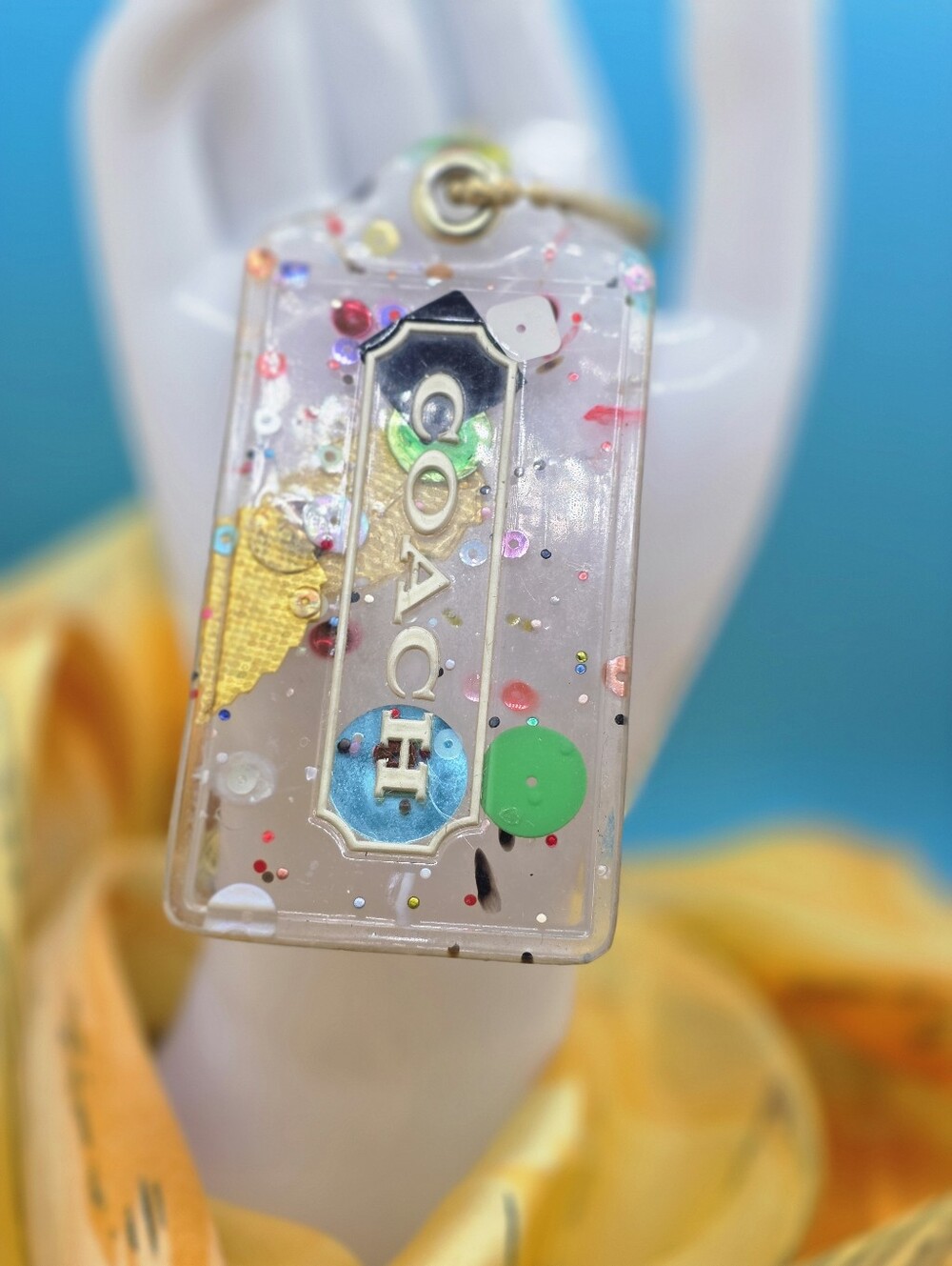 Coach Rare Gold and Multicolor 3" POPPY Hang Tag